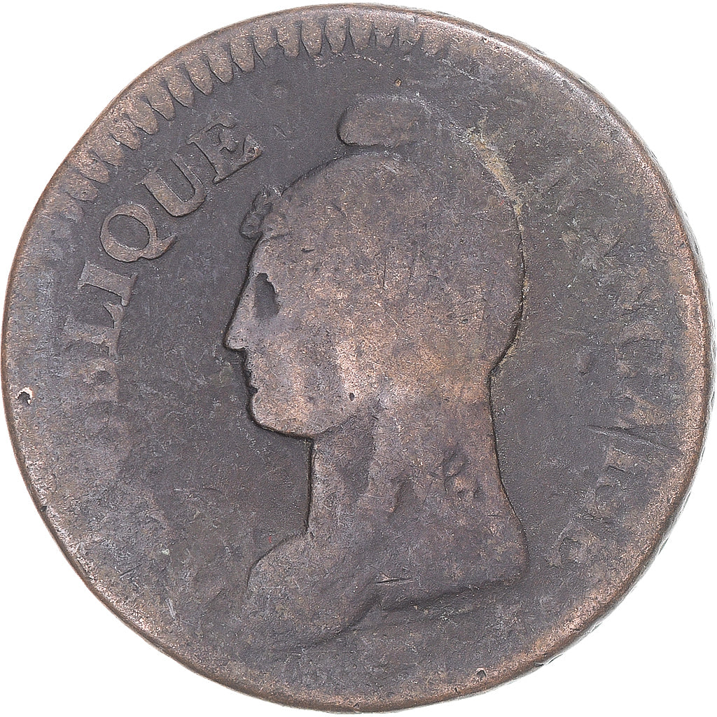 Moeda, França, Dupré, Decime, Paris, VF(20-25), Cobre, Gadoury:187