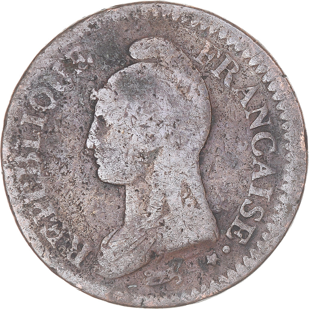 Moeda, França, Dupré, Decime, Paris, VF(20-25), Cobre, Gadoury:187