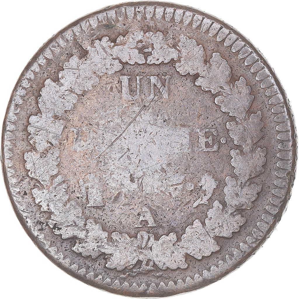 Moeda, França, Dupré, Decime, Paris, VF(20-25), Cobre, Gadoury:187