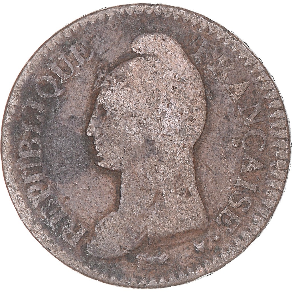 Moeda, França, Dupré, Decime, Paris, VF(20-25), Cobre, Gadoury:187