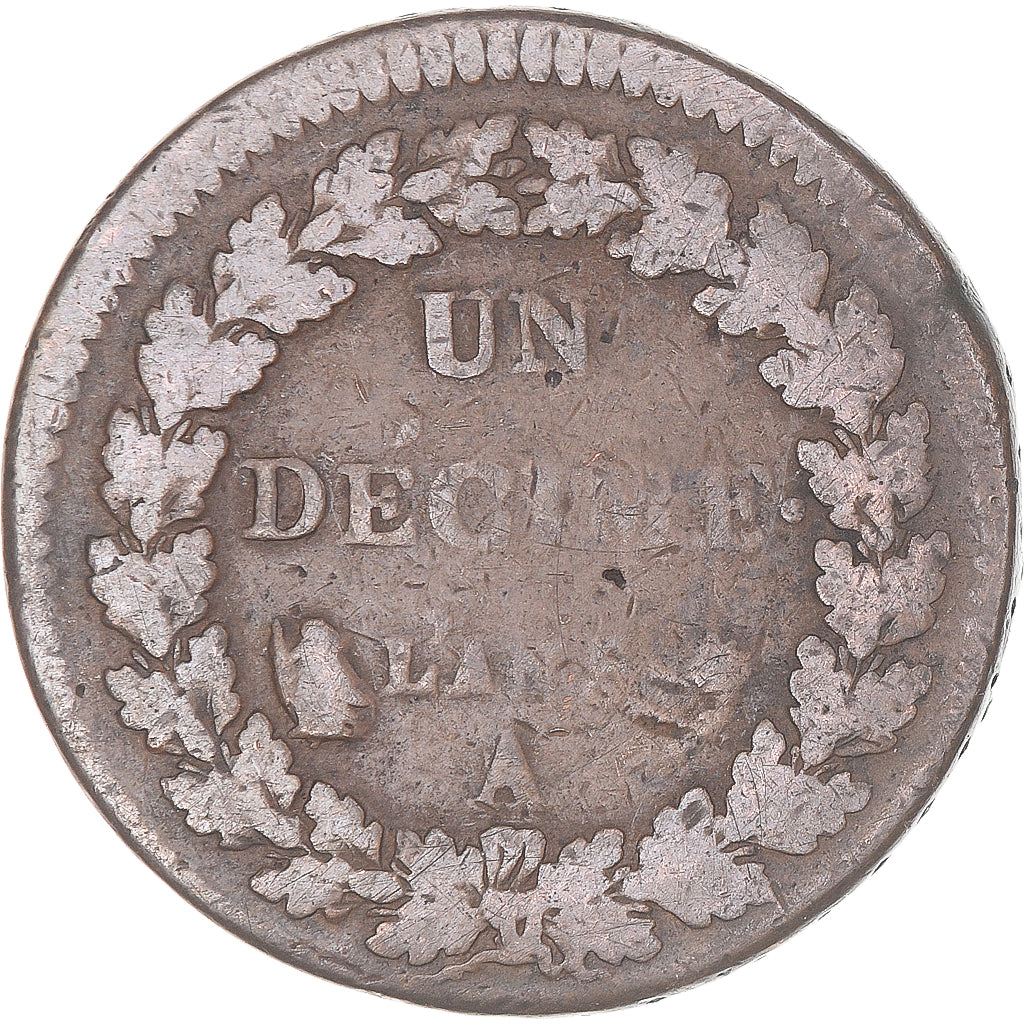 Munten, Frankrijk, Dupré, Decime, Paris, FR+, Koper, Gadoury:187