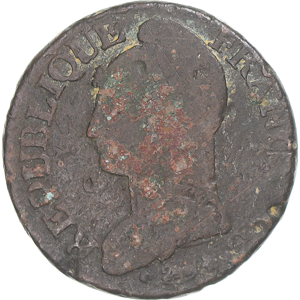 Münze, Frankreich, Dupré, 5 Centimes, AN 8, Metz, SGE+, Kupfer, Gadoury:126a