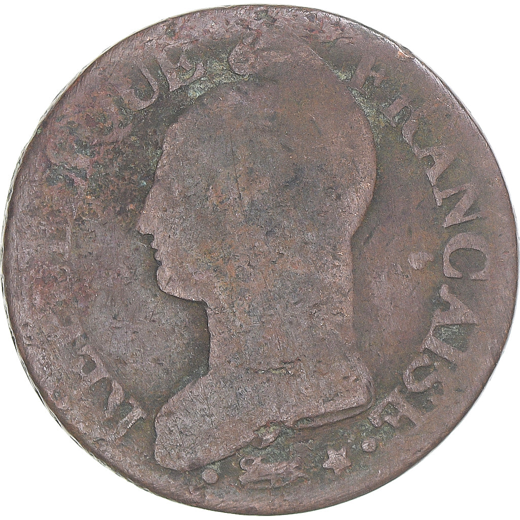 Munten, Frankrijk, Dupré, 5 Centimes, AN 8/5, Metz, FR, Koper, Gadoury:126a