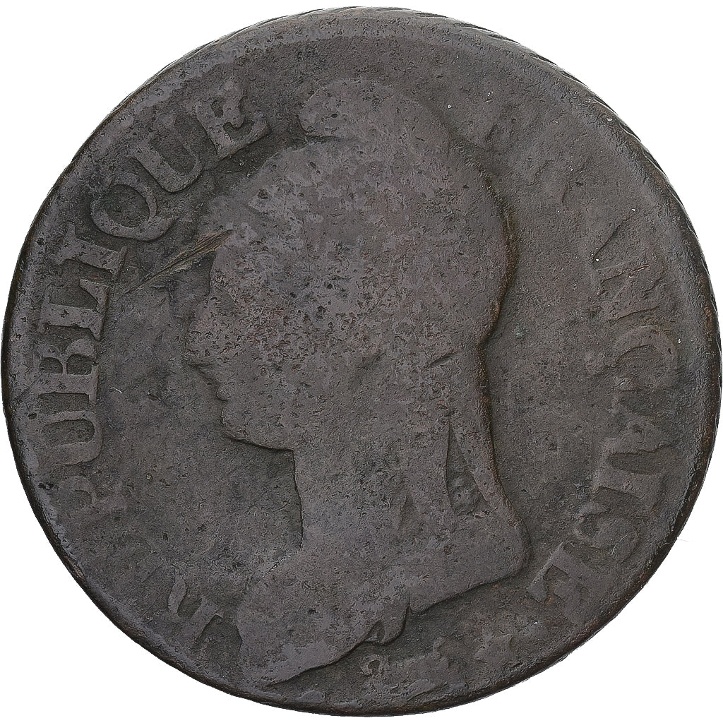 Moneda, Francia, Dupré, 5 Centimes, AN 5, Strasbourg, BC, Cobre, Gadoury:126