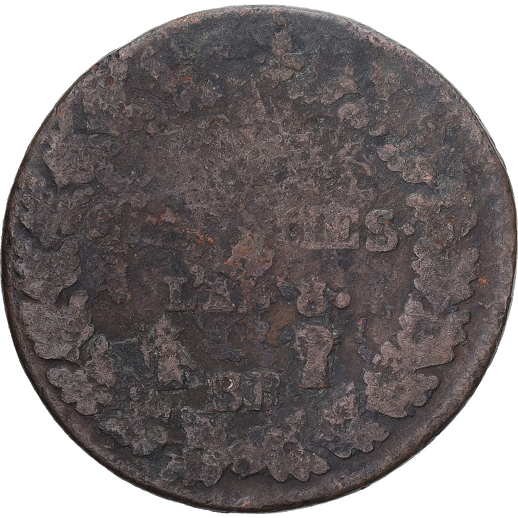 Moneda, Francia, Dupré, 5 Centimes, AN 8, Strasbourg, BC, Cobre, Gadoury:126a
