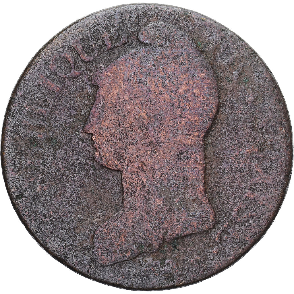 Munten, Frankrijk, Dupré, 5 Centimes, AN 8, Strasbourg, FR, Koper, Gadoury:126a