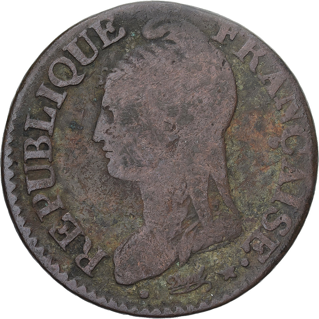 Munten, Frankrijk, Dupré, 5 Centimes, AN 8, Strasbourg, FR, Koper, Gadoury:126a