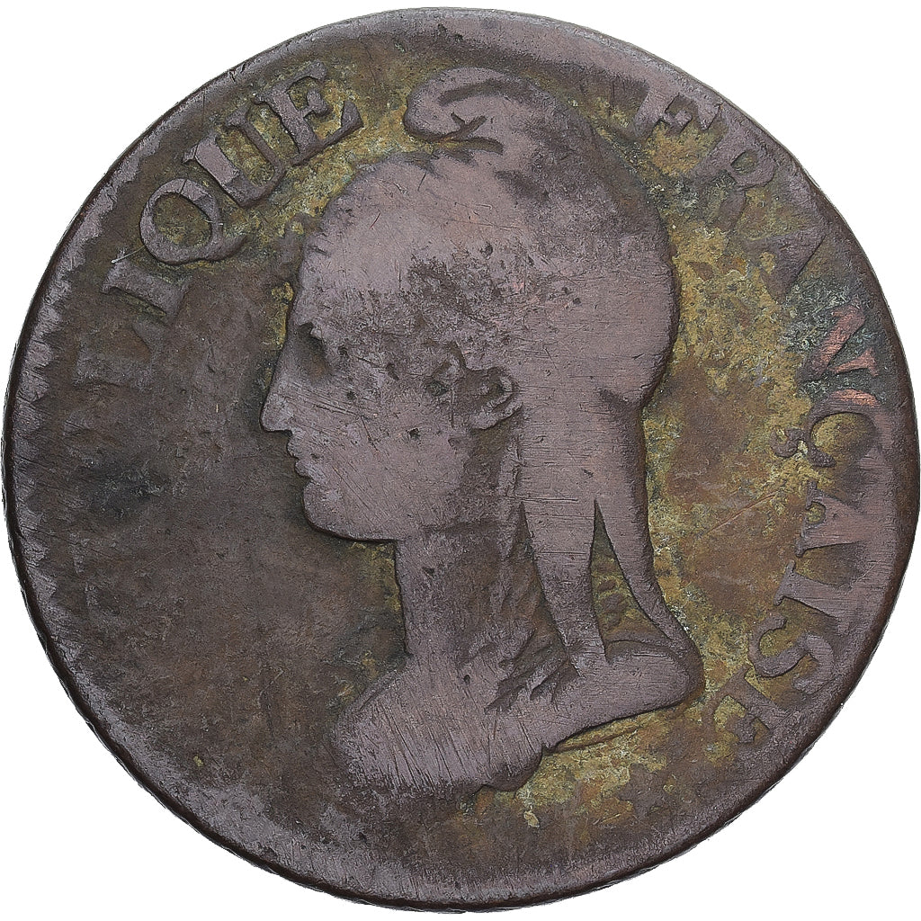 Munten, Frankrijk, Dupré, 5 Centimes, AN 8, Strasbourg, FR, Koper, Gadoury:126a