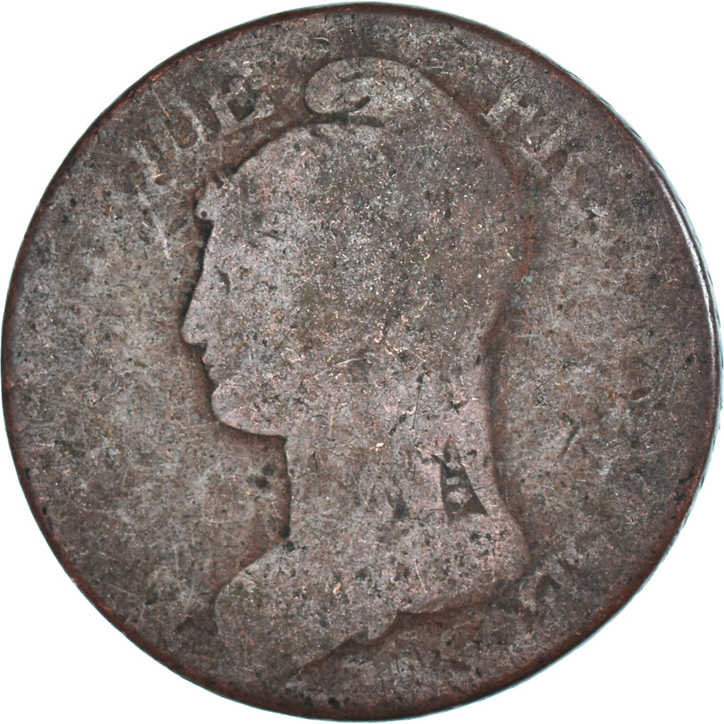 Moeda, França, Dupré, 5 Centimes, AN 5, Paris, F(12-15), Cobre, Gadoury:126