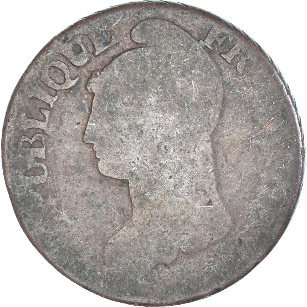 Moeda, França, Dupré, 5 Centimes, AN 5, Paris, F(12-15), Cobre, Gadoury:126