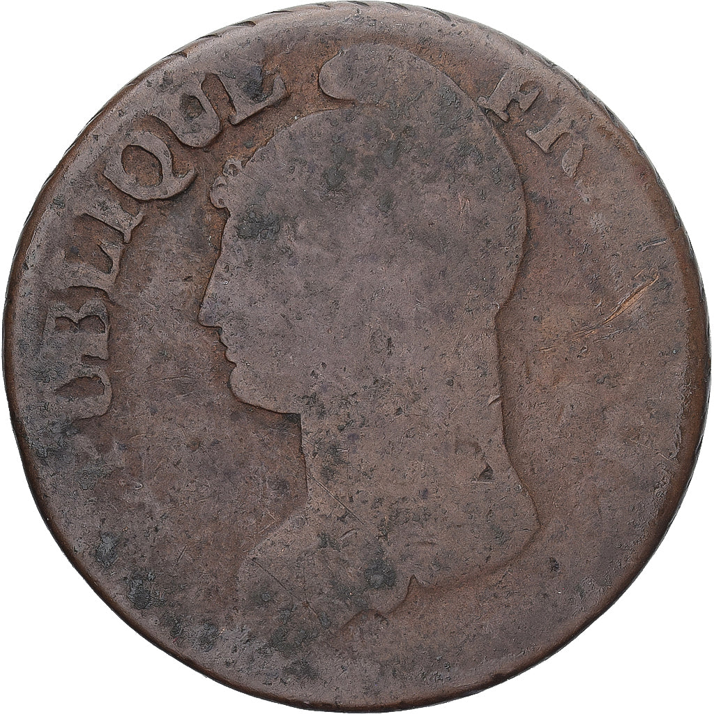 Munten, Frankrijk, Dupré, 5 Centimes, AN 5, Paris, ZG+, Koper, Gadoury:126