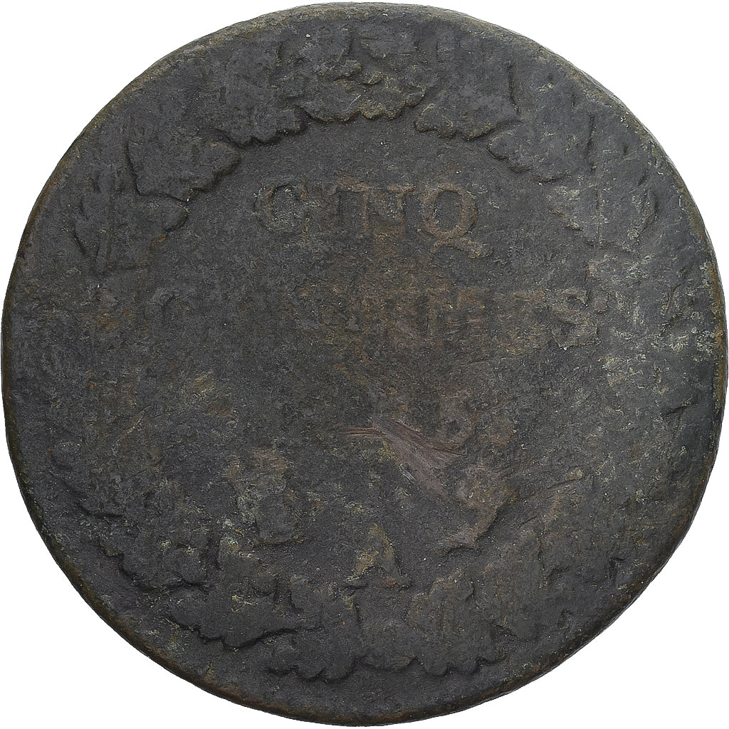 Munten, Frankrijk, Dupré, 5 Centimes, AN 5, Paris, FR, Koper, Gadoury:126