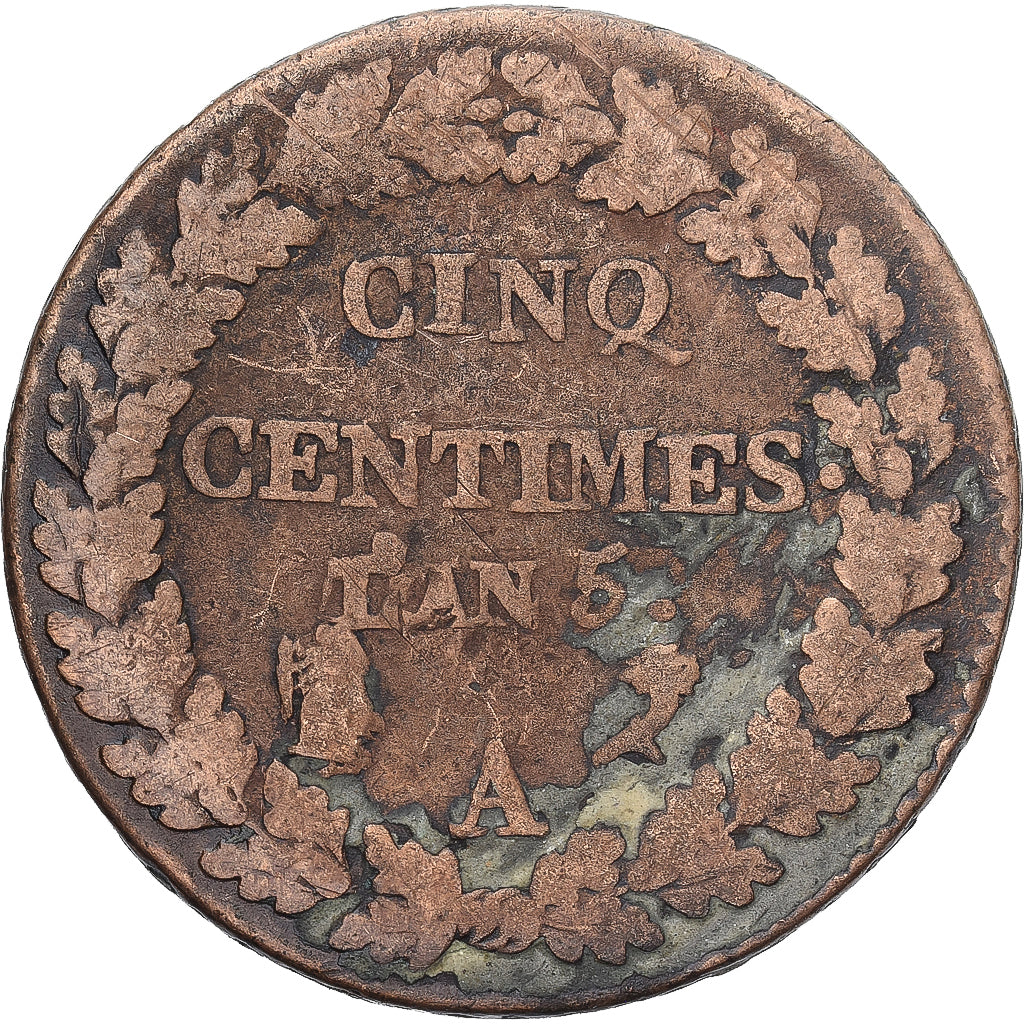Munten, Frankrijk, Dupré, 5 Centimes, AN 5, Paris, FR, Koper, Gadoury:126