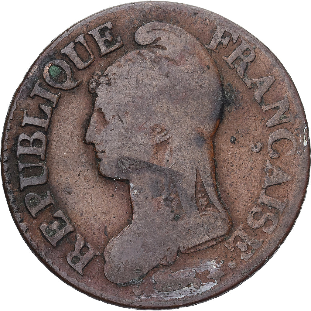 Moneda, Francia, Dupré, 5 Centimes, AN 7, Paris, BC+, Cobre, Gadoury:126
