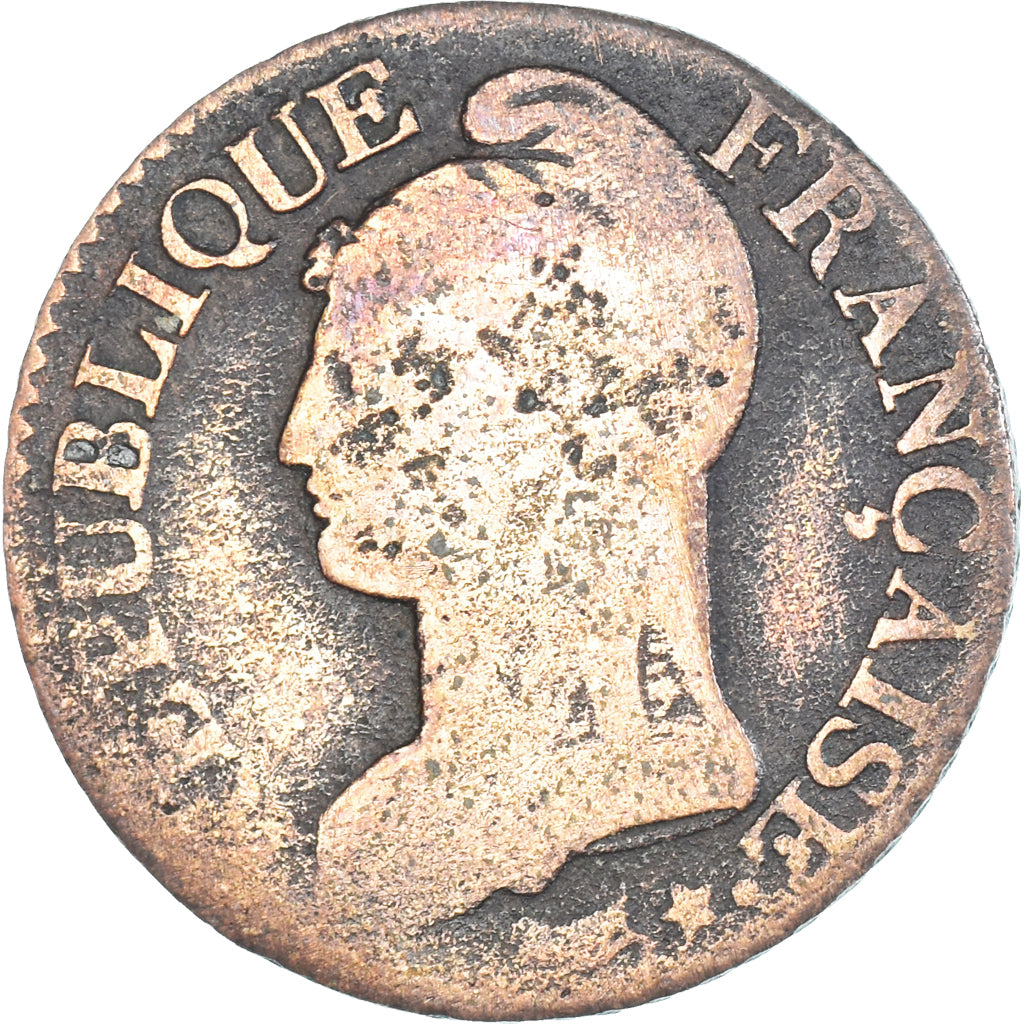 Moeda, França, Dupré, 5 Centimes, AN 7, Paris, VF(20-25), Cobre, Gadoury:126