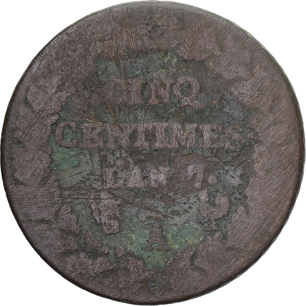 Moneda, Francia, Dupré, 5 Centimes, AN 7, Paris, BC, Cobre, Gadoury:126