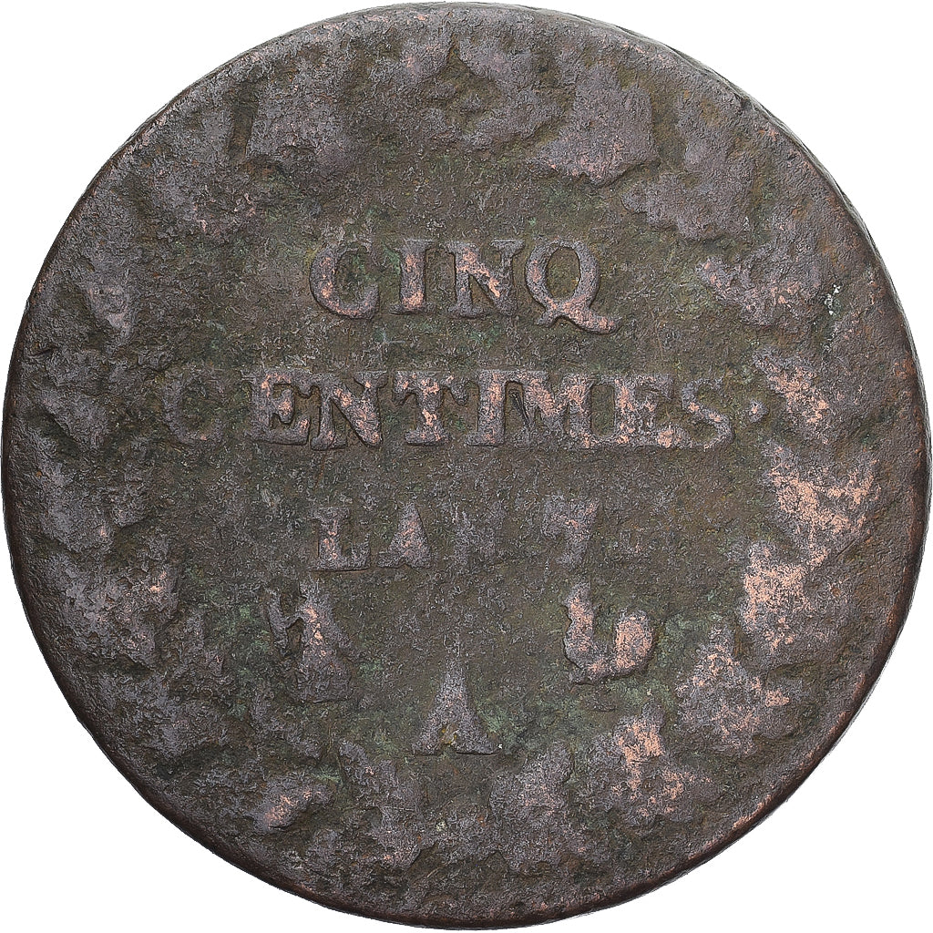 Munten, Frankrijk, Dupré, 5 Centimes, AN 7, Paris, ZG+, Koper, Gadoury:126