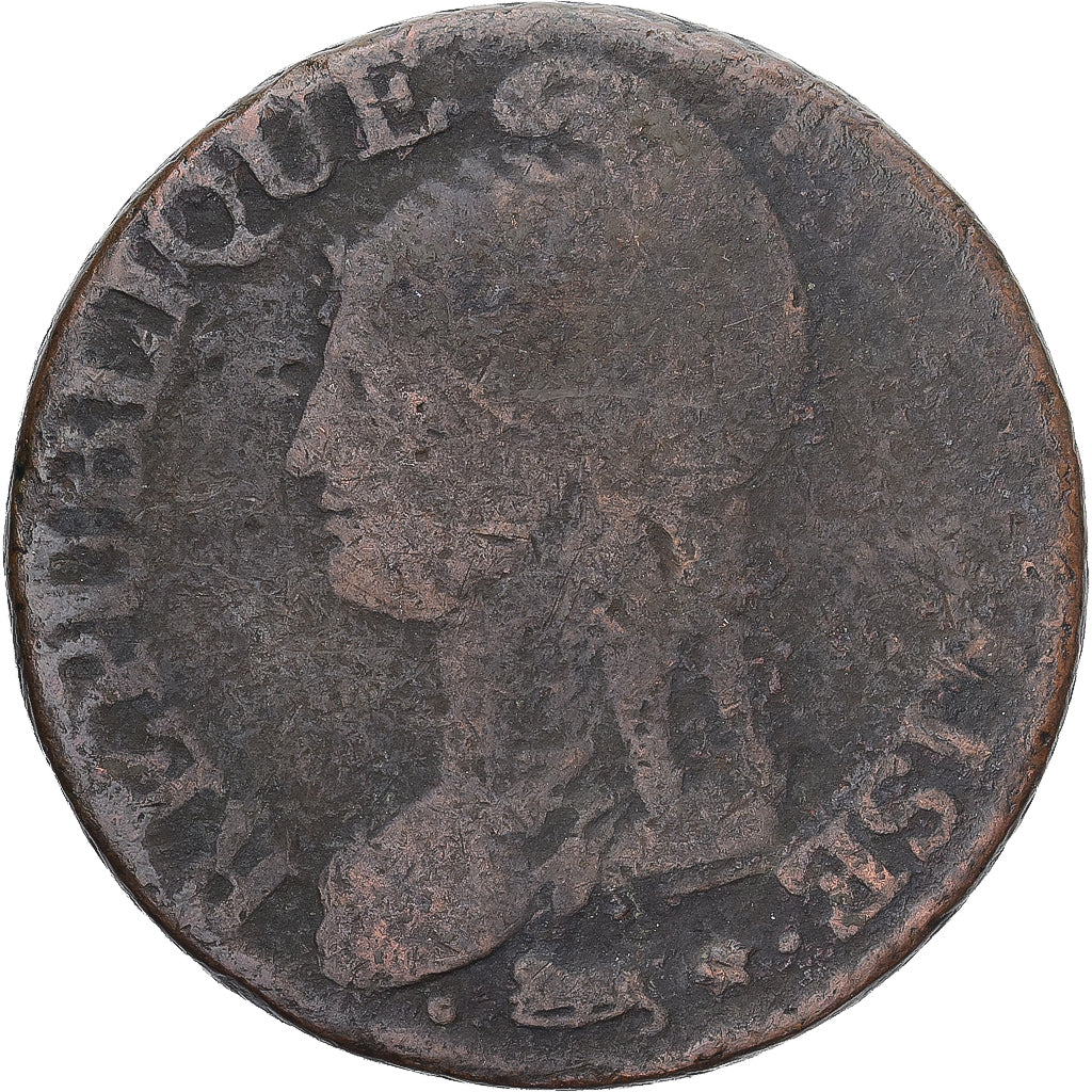 Munten, Frankrijk, Dupré, 5 Centimes, AN 7, Paris, ZG+, Koper, Gadoury:126