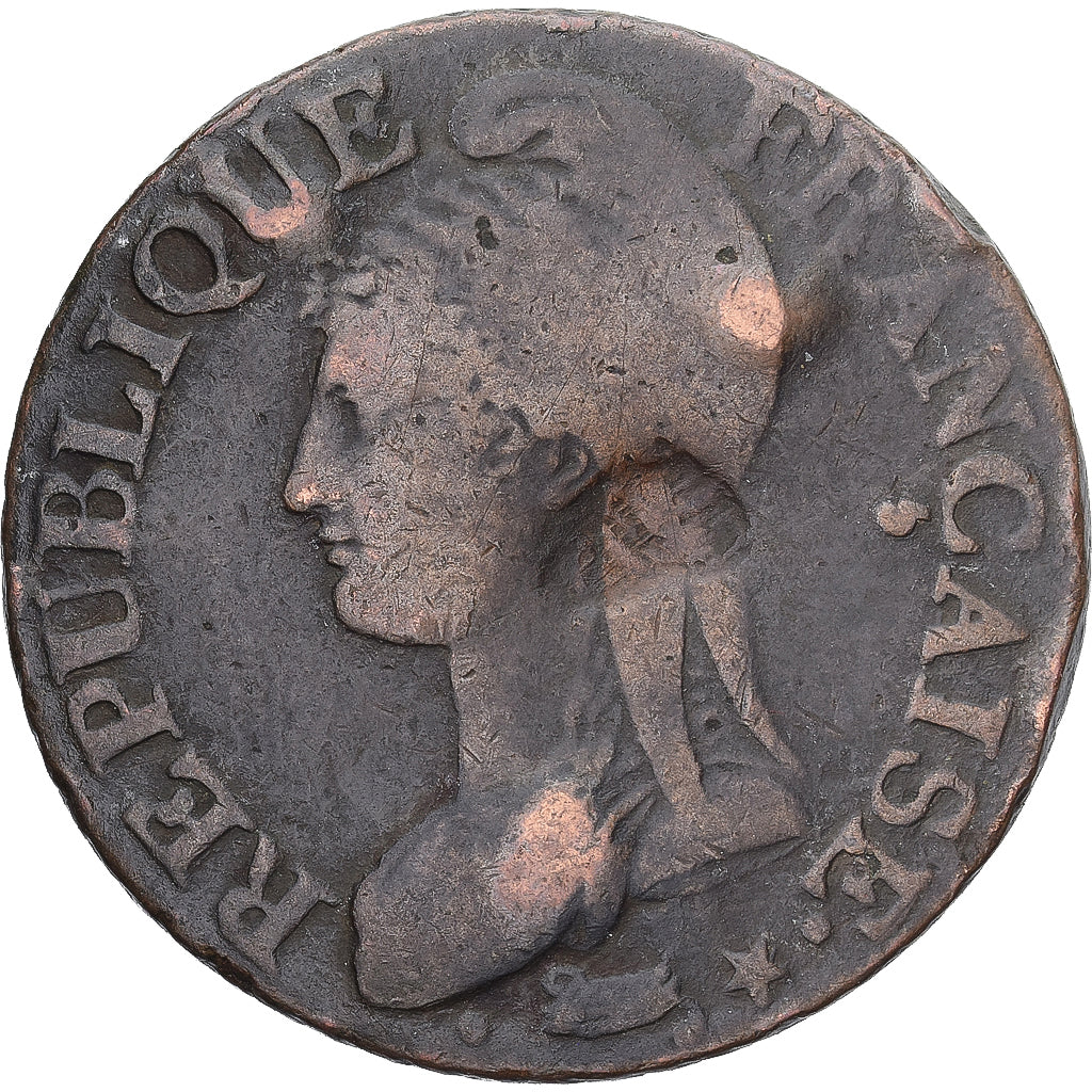 Moneda, Francia, Dupré, 5 Centimes, AN 7, Paris, BC+, Cobre, Gadoury:126