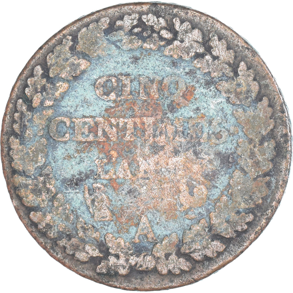 Moeda, França, Dupré, 5 Centimes, AN 7, Paris, VF(20-25), Cobre, Gadoury:126