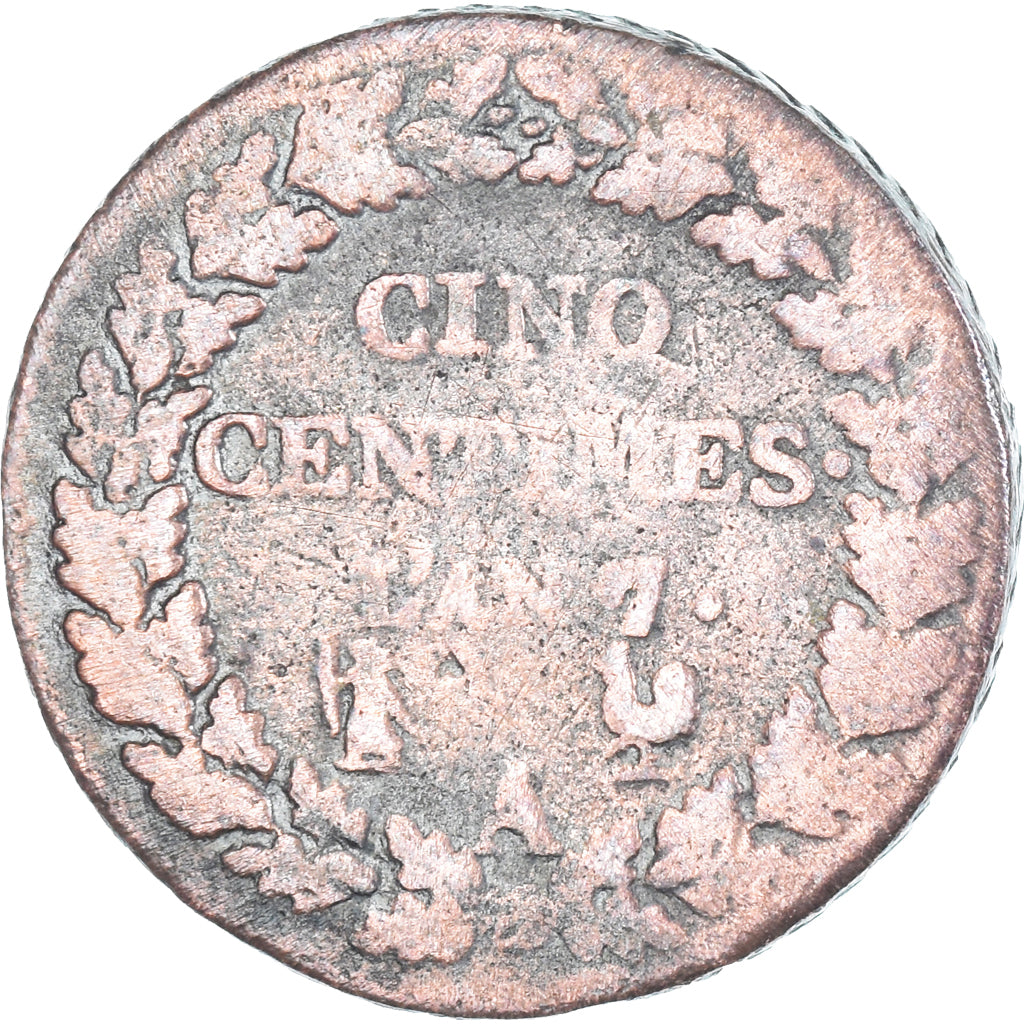 Moeda, França, Dupré, 5 Centimes, AN 7, Paris, VF(20-25), Cobre, Gadoury:126