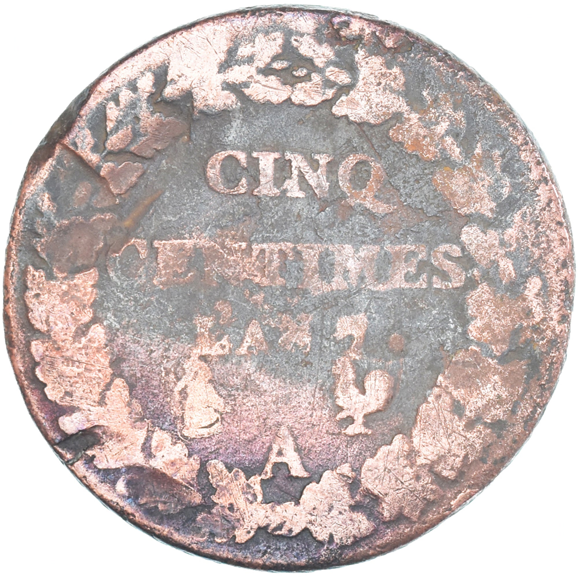 Moeda, França, Dupré, 5 Centimes, AN 7, Paris, VF(20-25), Cobre, Gadoury:126