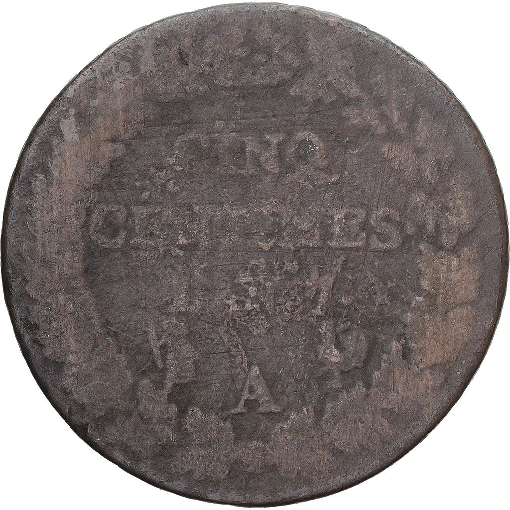 Munten, Frankrijk, Dupré, 5 Centimes, AN 7, Paris, ZG+, Koper, Gadoury:126