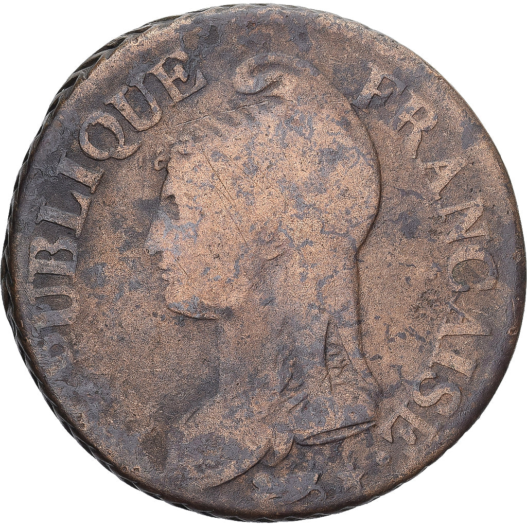 Moneda, Francia, Dupré, 5 Centimes, AN 7, Paris, BC+, Cobre, Gadoury:126