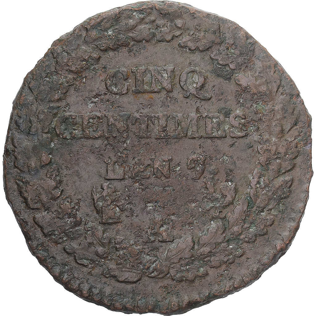 Moneda, Francia, Dupré, 5 Centimes, AN 7/5, Paris, BC, Cobre, Gadoury:126