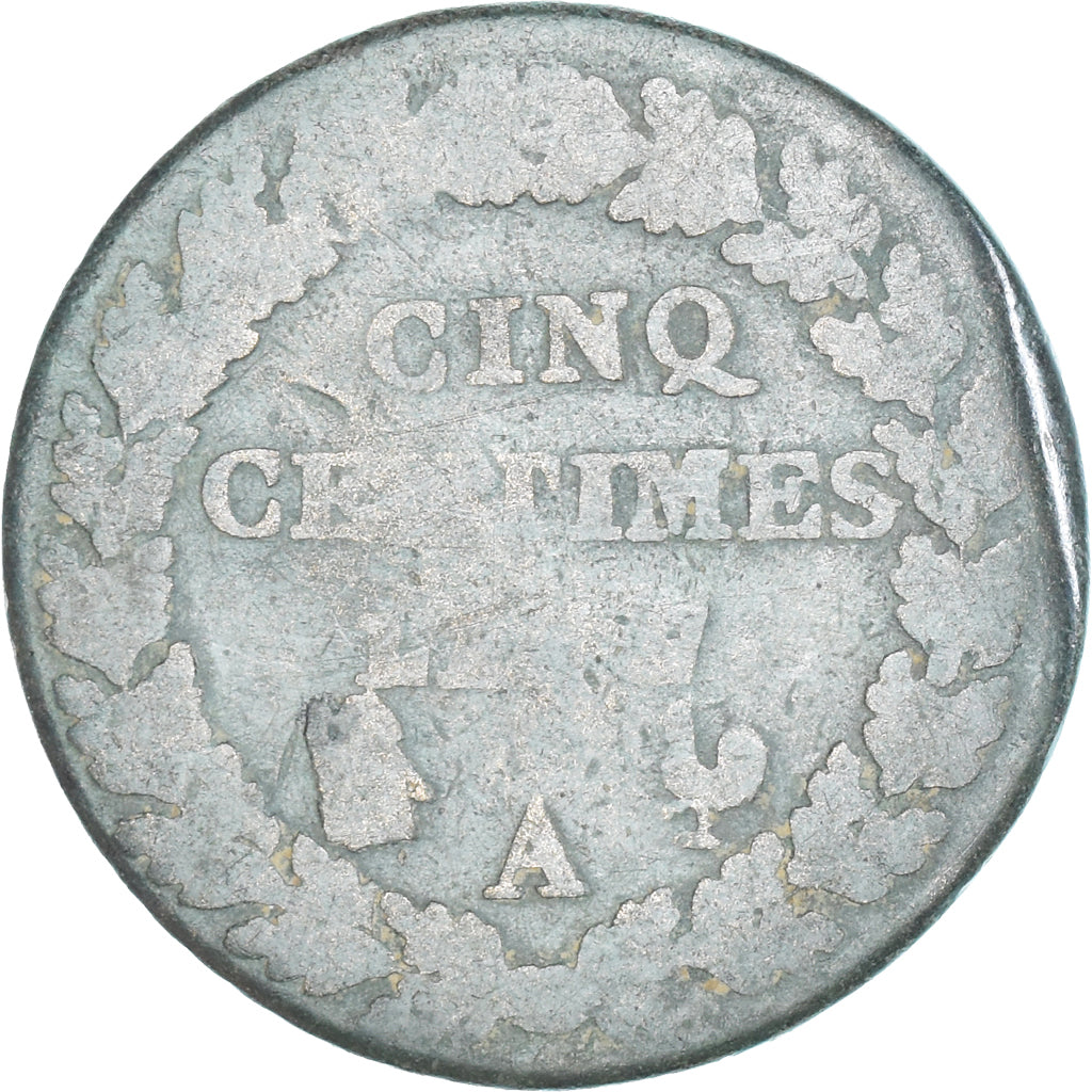 Moeda, França, Dupré, 5 Centimes, AN 7/5, Paris, F(12-15), Cobre, Gadoury:126