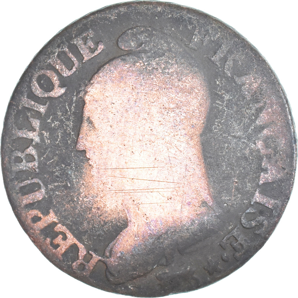 Moeda, França, Dupré, 5 Centimes, AN 7/5, Paris, F(12-15), Cobre, Gadoury:126