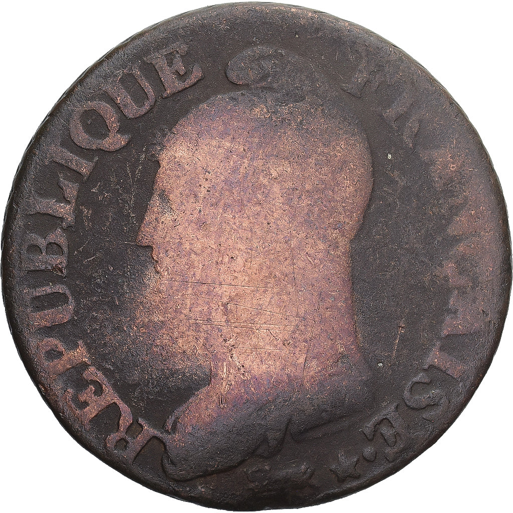 Moneta, Francia, Dupré, 5 Centimes, AN 7/5, Paris, B+, Rame, Gadoury:126