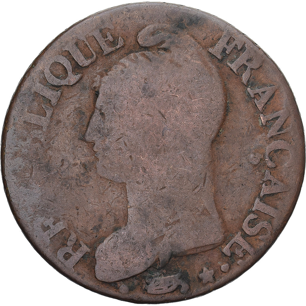 Munten, Frankrijk, Dupré, 5 Centimes, AN 7/5, Paris, ZG+, Koper, Gadoury:126