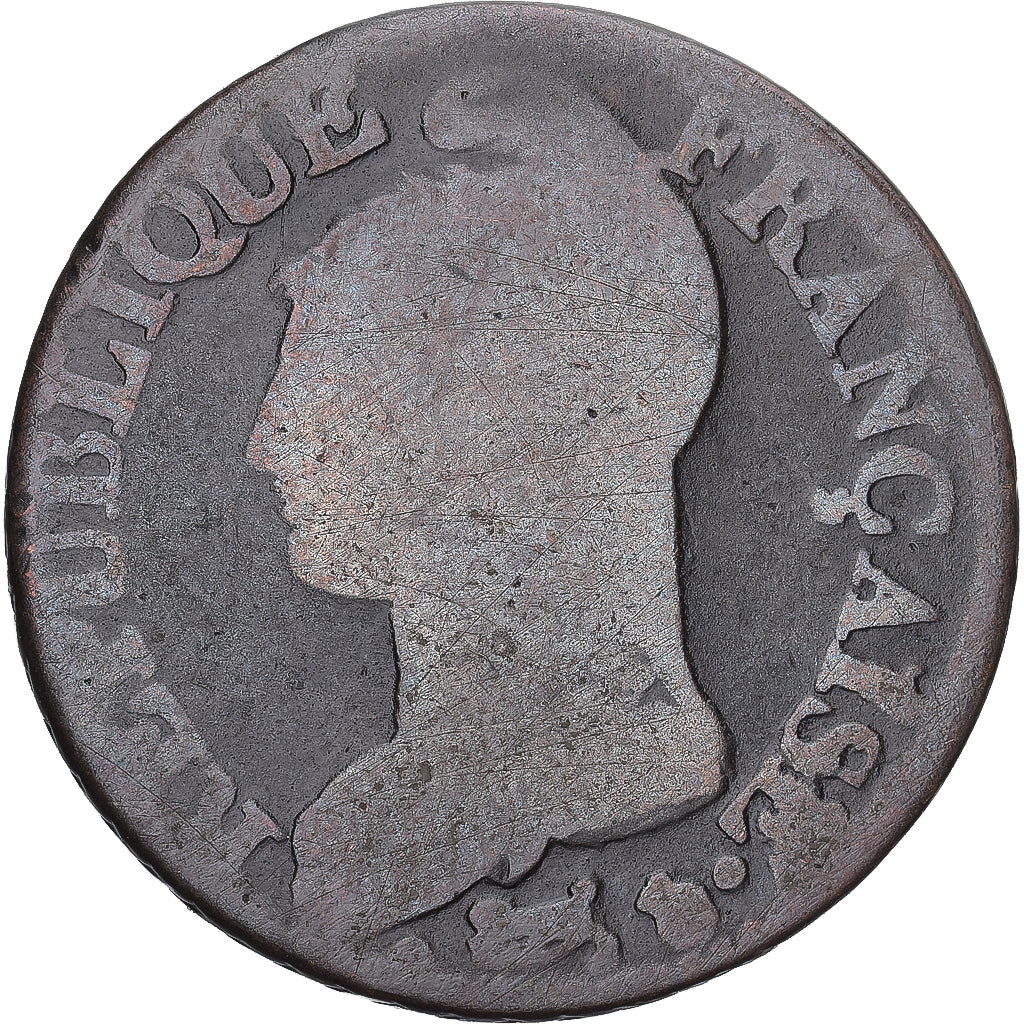 Moneda, Francia, Dupré, 5 Centimes, AN 7/5, Paris, BC+, Cobre, Gadoury:126