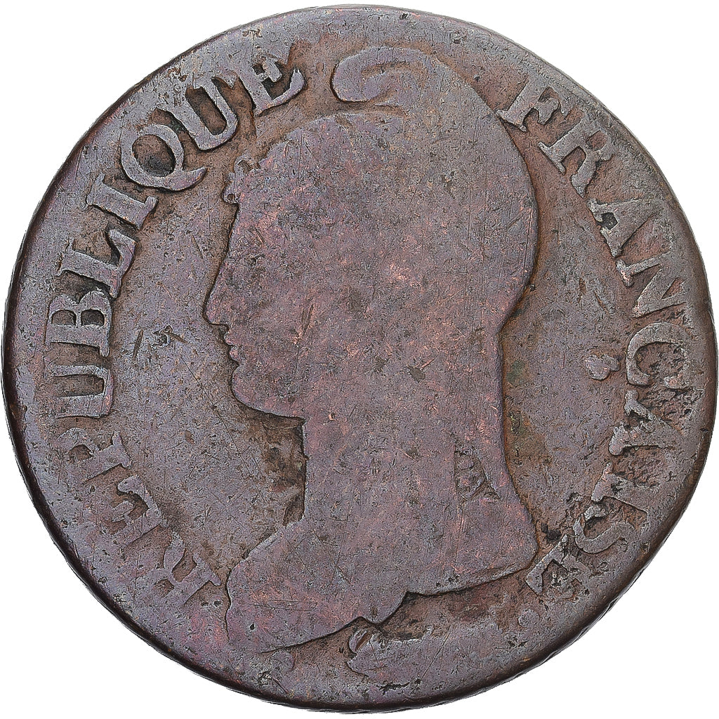 Moneda, Francia, Dupré, 5 Centimes, AN 7/5, Paris, BC+, Cobre, Gadoury:126