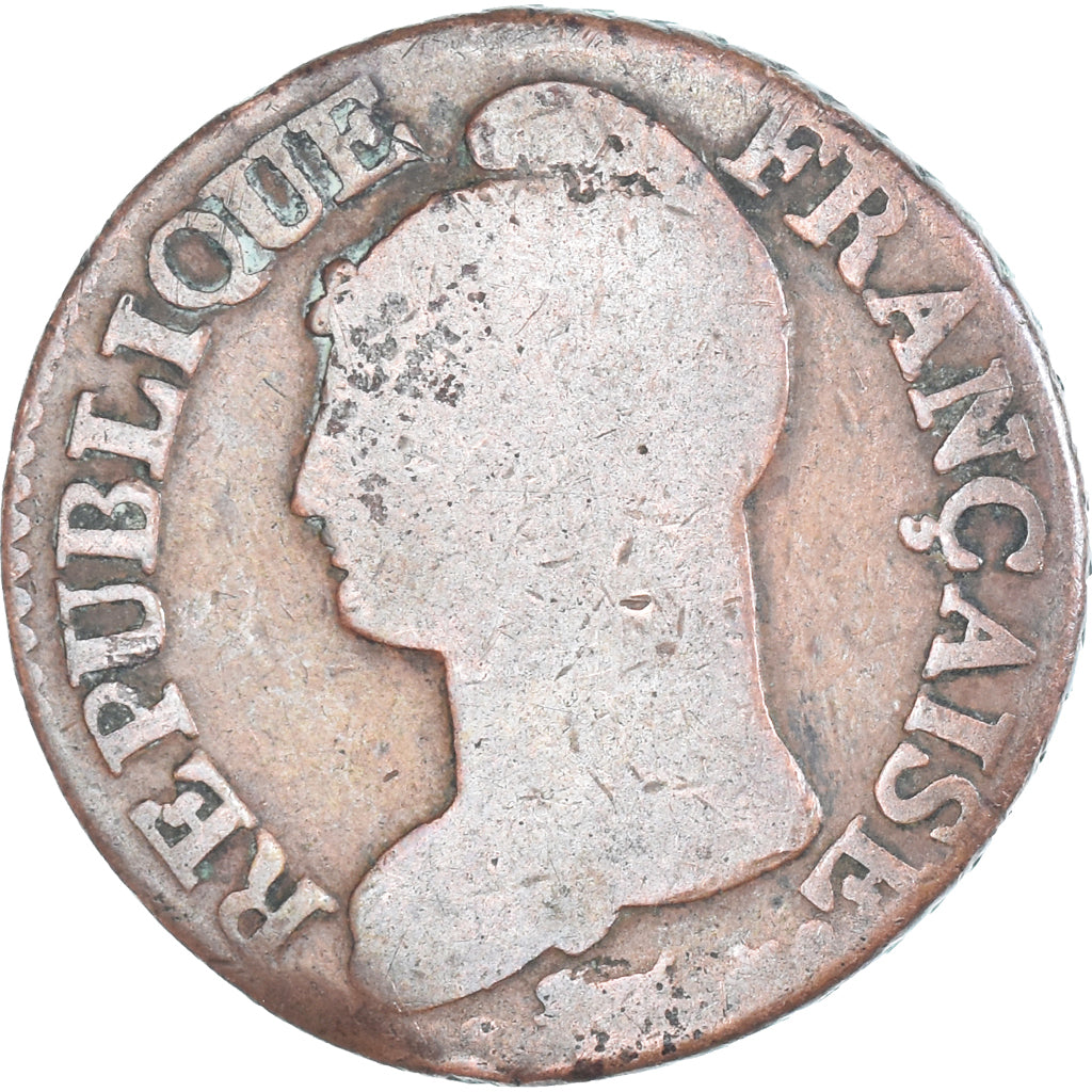 Moeda, França, Dupré, 5 Centimes, AN 7/5, Paris, VF(20-25), Cobre, Gadoury:126