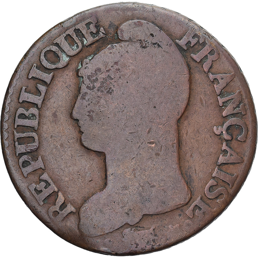 Moneda, Francia, Dupré, 5 Centimes, AN 7/5, Paris, BC+, Cobre, Gadoury:126