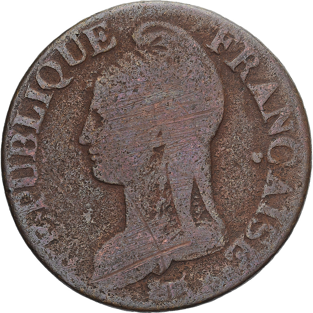 Moneda, Francia, Dupré, 5 Centimes, AN 7/5, Paris, BC+, Cobre, Gadoury:126