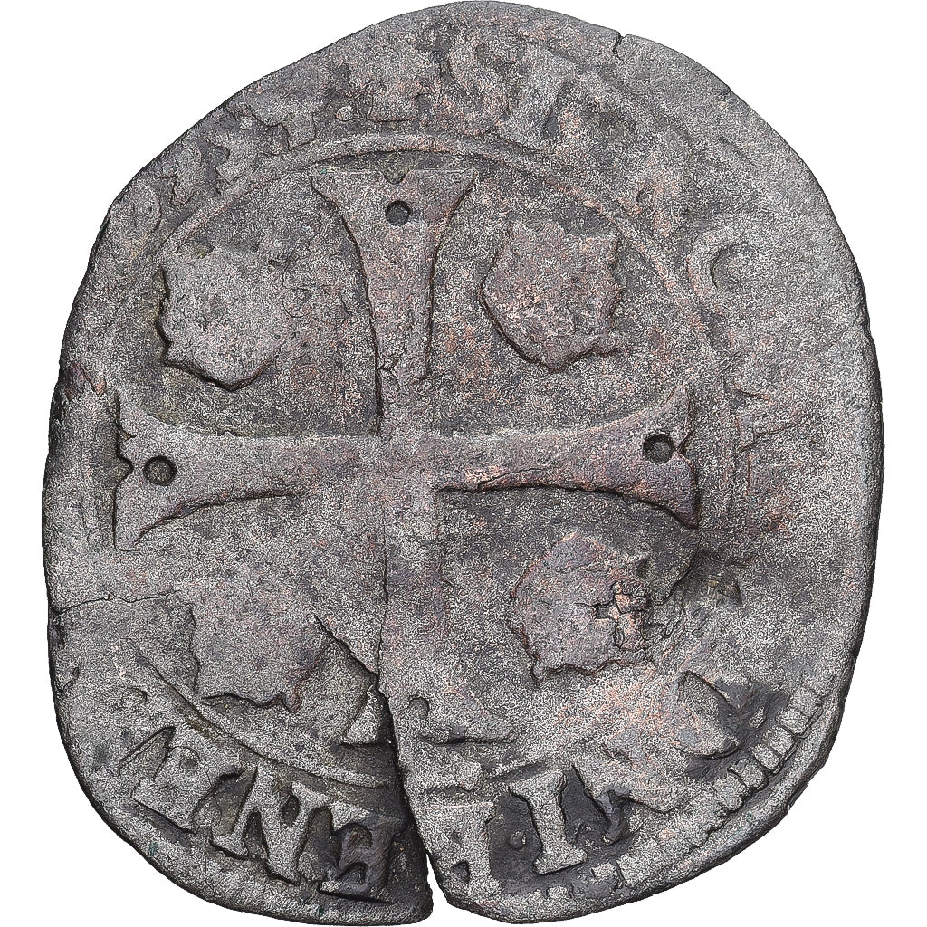 Coin, France, Charles X, Douzain, 1593, Lyon, VF(20-25), Billon, Gadoury:514
