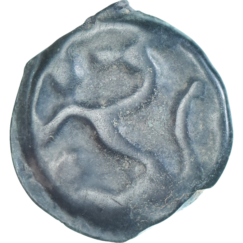 Moneta, Senones, potin à la tête d’indien, 1st century BC, Sens, MB, Potin