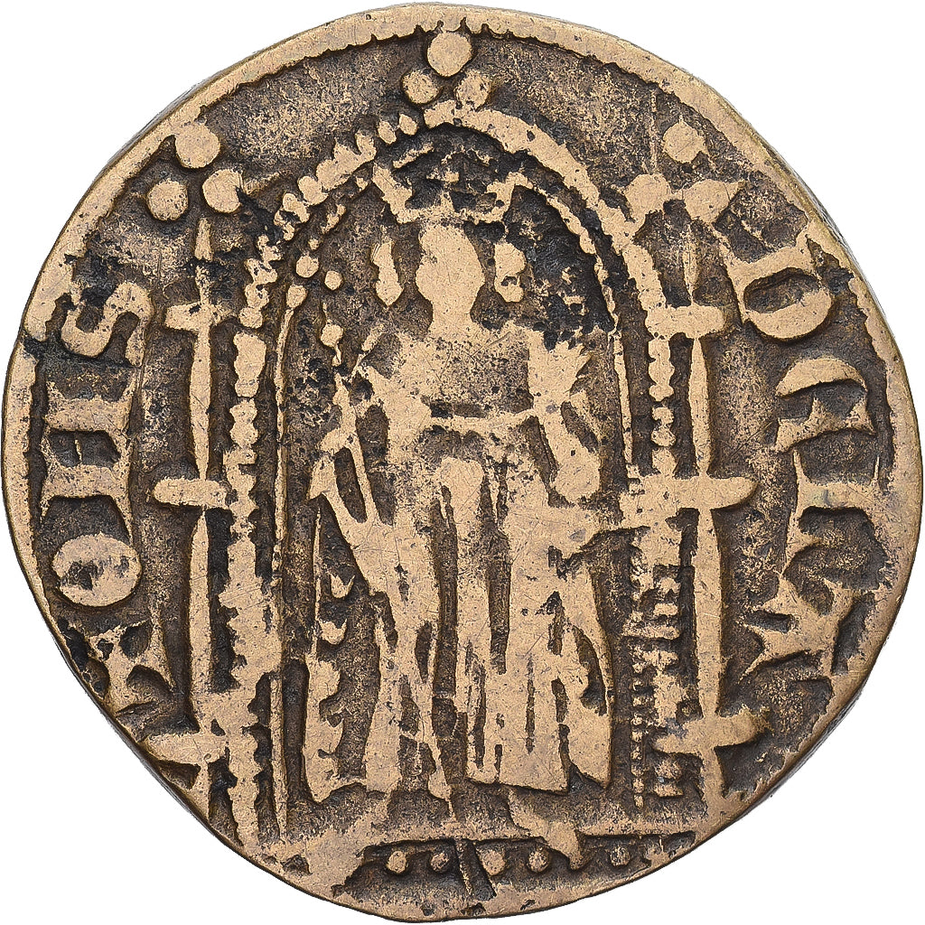 France, jeton de compte au roi debout, VF(30-35), Bronze