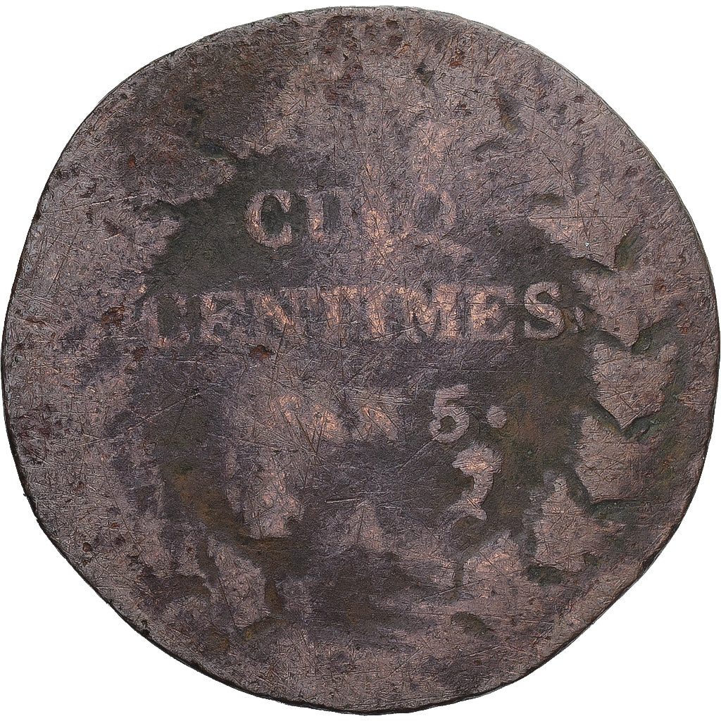 Moneda, Francia, Dupré, 5 Centimes, AN 5, Paris, BC, Cobre, Gadoury:126