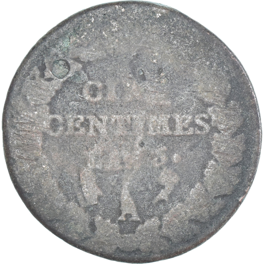 Moeda, França, Dupré, 5 Centimes, AN 5, Paris, F(12-15), Cobre, Gadoury:126