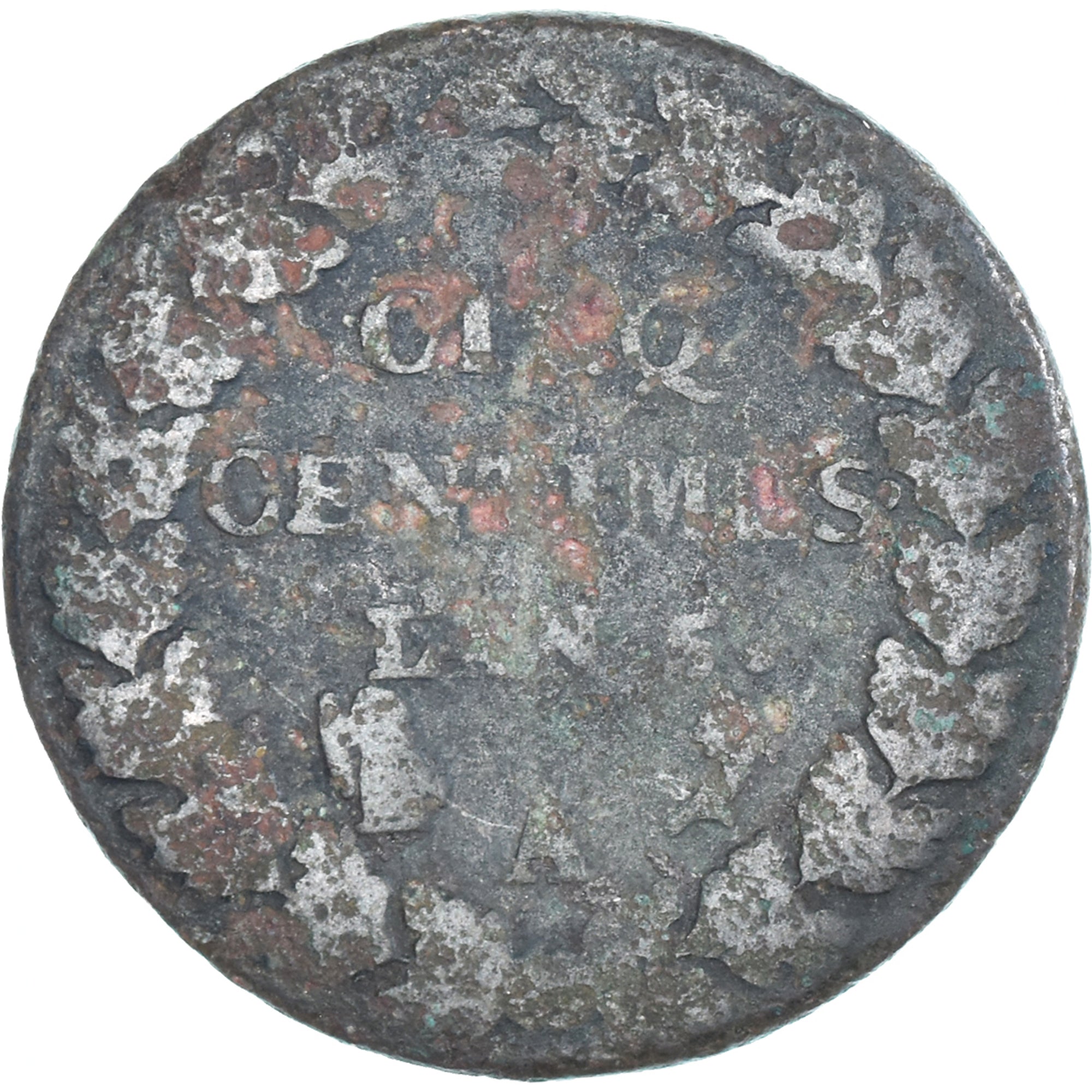 Moeda, França, Dupré, 5 Centimes, AN 5, Paris, F(12-15), Cobre, Gadoury:126