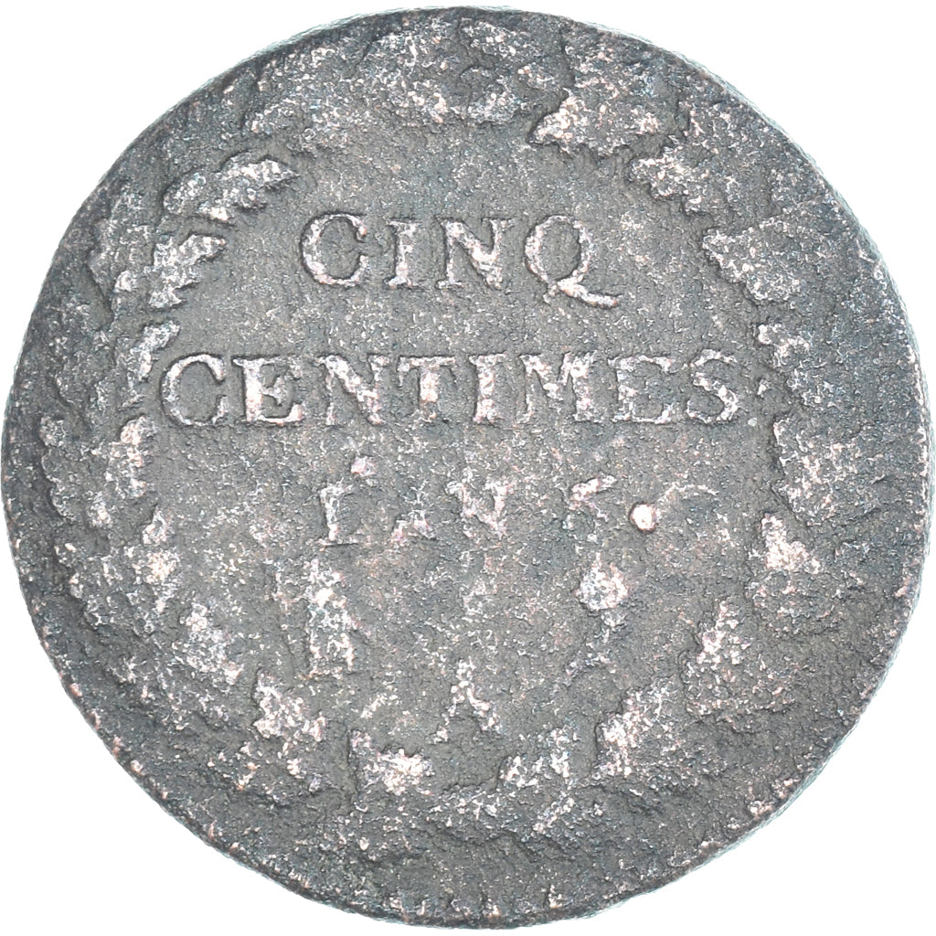 Munten, Frankrijk, Dupré, 5 Centimes, AN 5, Paris, ZG+, Koper, Gadoury:126