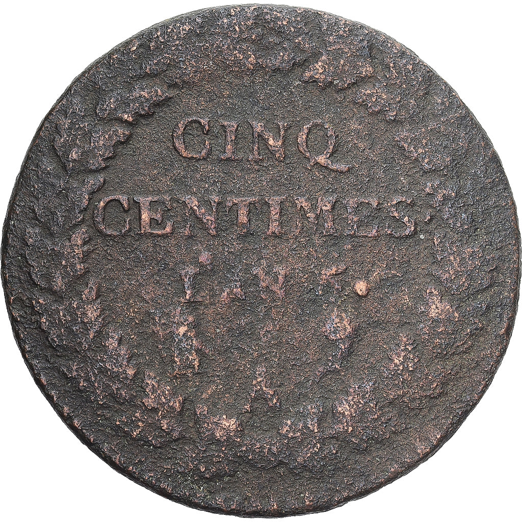 Moneda, Francia, Dupré, 5 Centimes, AN 5, Paris, BC, Cobre, Gadoury:126