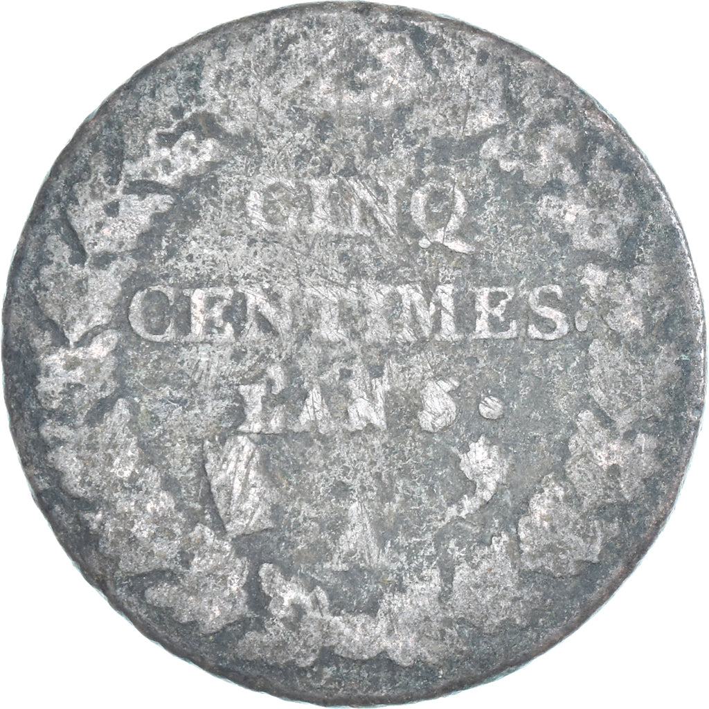 Moeda, França, Dupré, 5 Centimes, AN 5, Paris, F(12-15), Cobre, Gadoury:126
