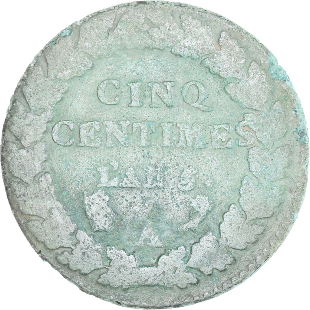 Moeda, França, Dupré, 5 Centimes, AN 5, Paris, F(12-15), Cobre, Gadoury:126