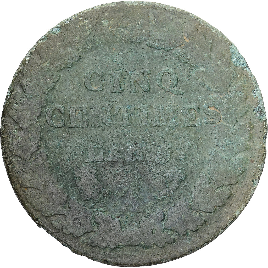 Munten, Frankrijk, Dupré, 5 Centimes, AN 5, Paris, ZG+, Koper, Gadoury:126