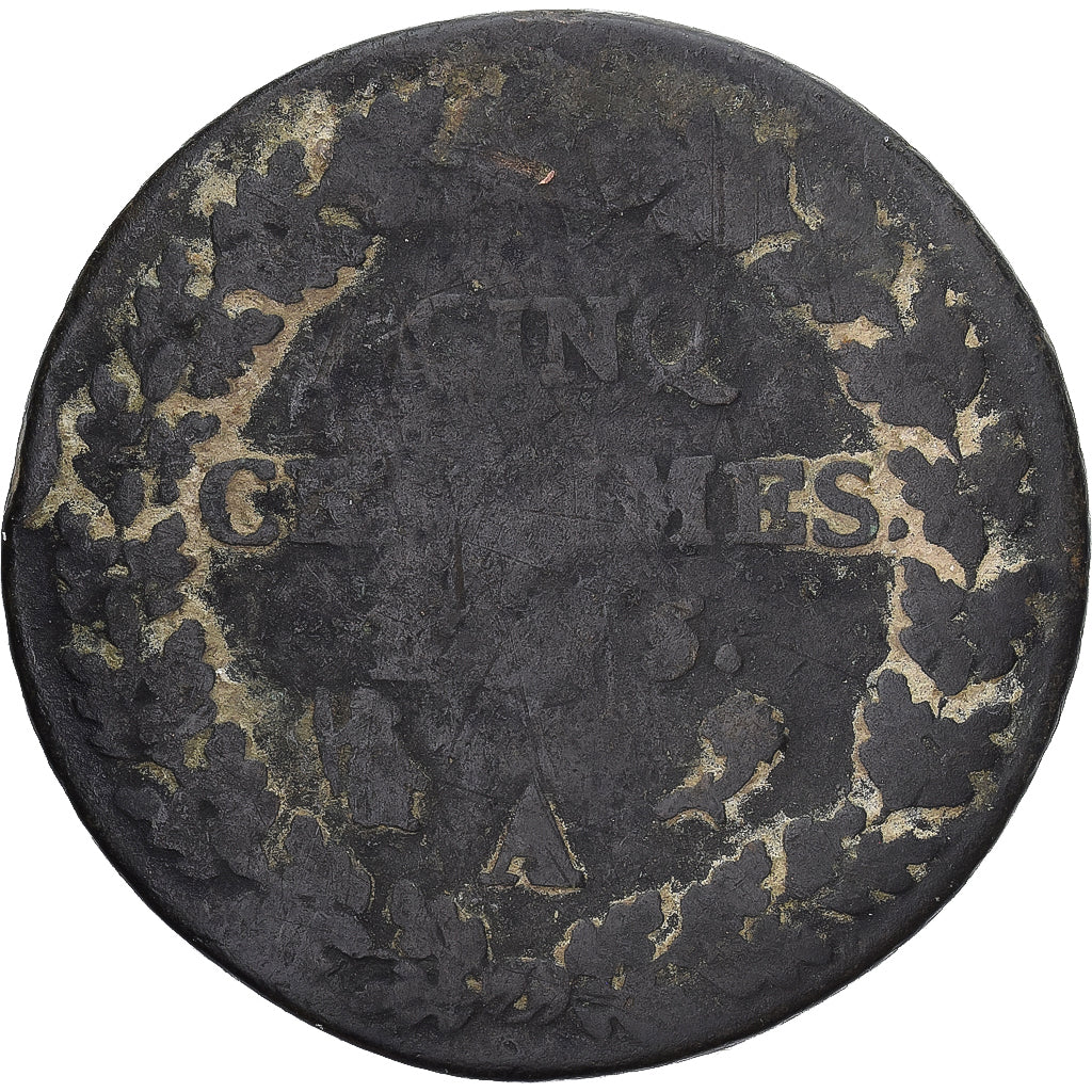 Münze, Frankreich, Dupré, 5 Centimes, AN 5, Paris, SGE+, Kupfer, Gadoury:126